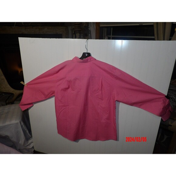 Foxcroft Shirt Womens 18   Pink Wrinkle Free‎ Button Up Non-Wrinkle Blouse - Picture 2 of 3